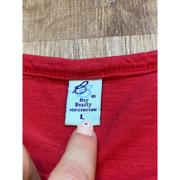 Y2K Bon Jovi Lost Highway Red‎ Baby Tee Size Large - Picture 3 of 6